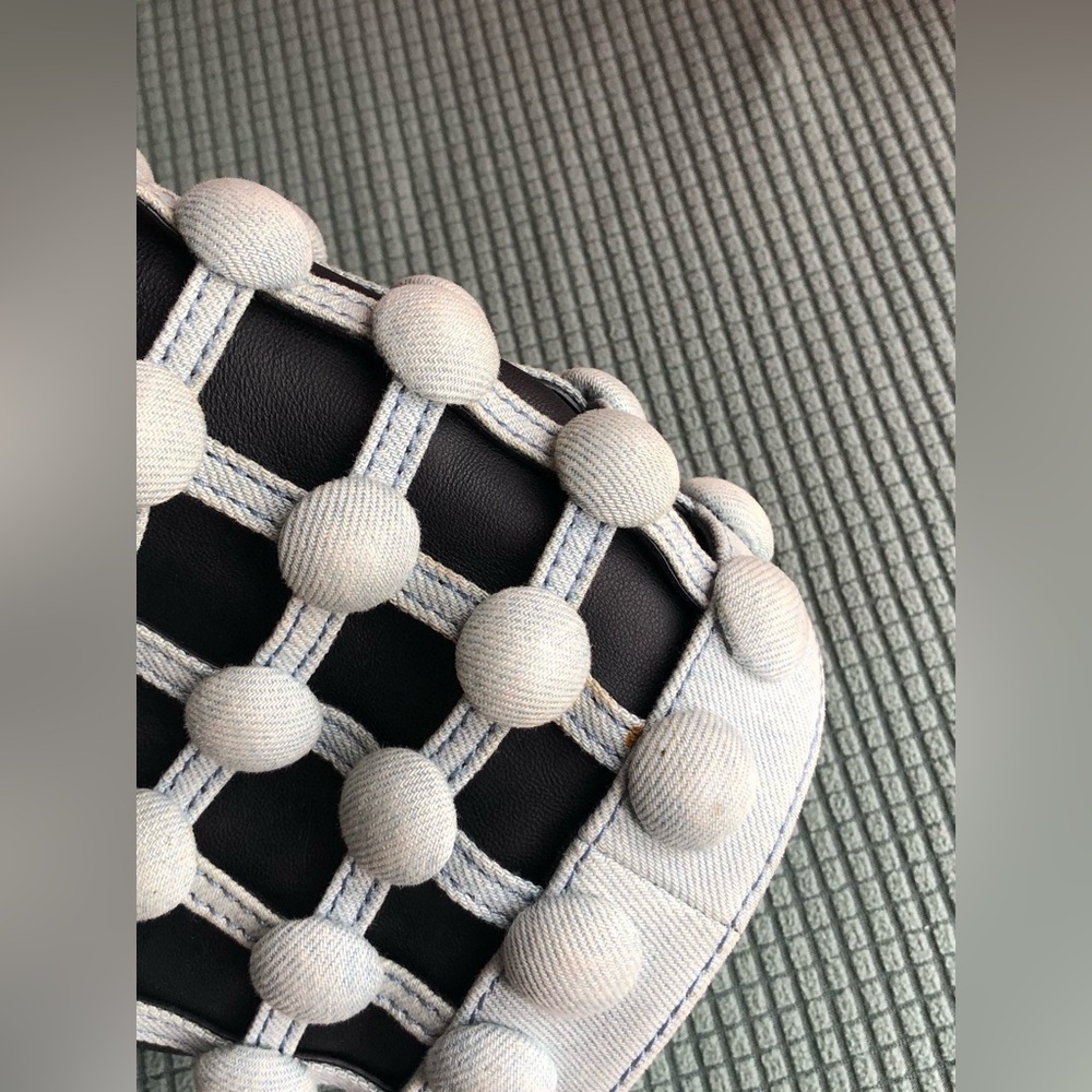Alexander Wang Nappa Denim Dome Studded Mini Roxy Bucket Bag - Picture 2 of 13